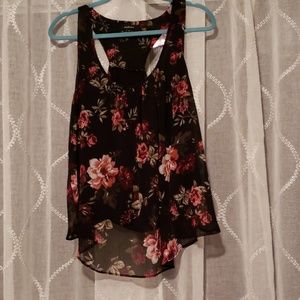 Sheer floral flowy tunic